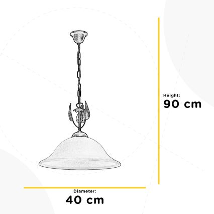 ONLI - Żyrandol na łańcuchu MIRA 1xE27/22W/230V śr. 40 cm