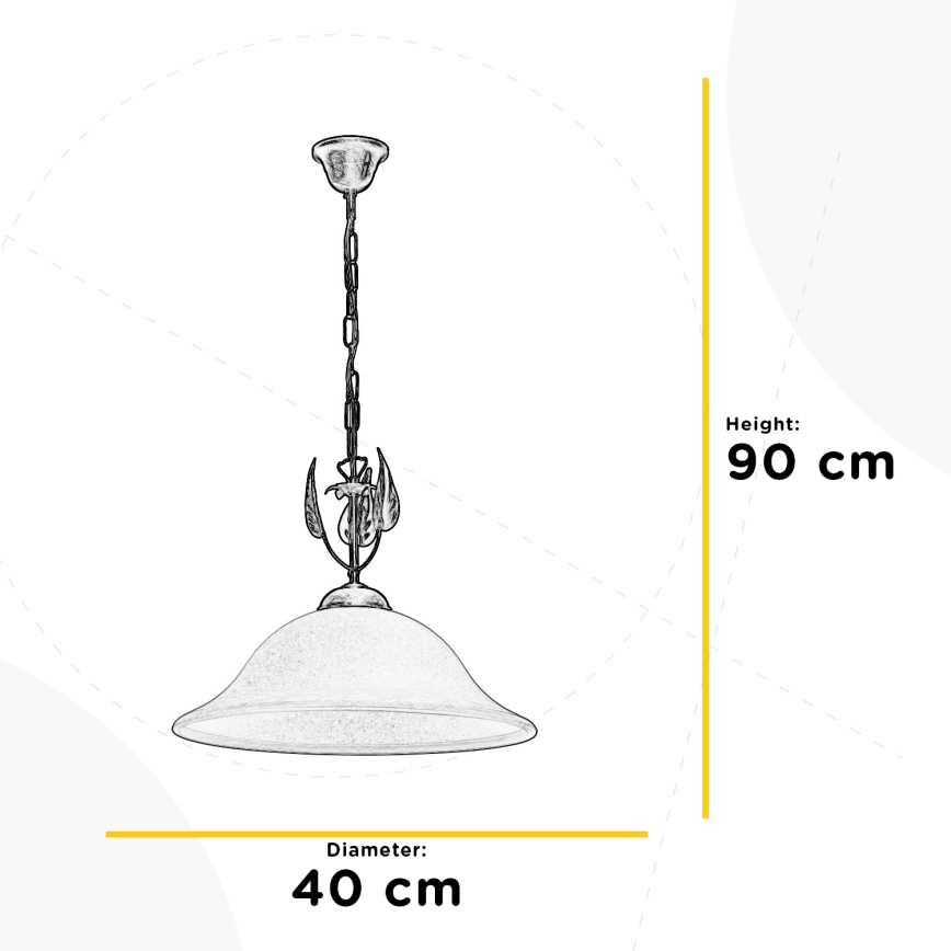 ONLI - Żyrandol na łańcuchu MIRA 1xE27/22W/230V śr. 40 cm