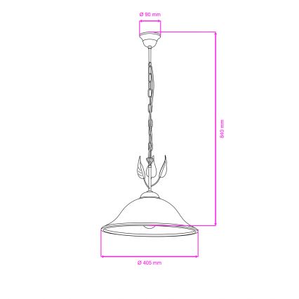 ONLI - Żyrandol na łańcuchu MIRA 1xE27/22W/230V śr. 40 cm