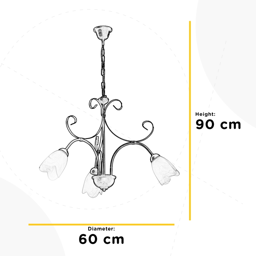 ONLI - Żyrandol na łańcuchu ODINO 3xE14/6W/230V