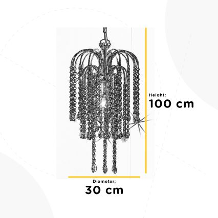 ONLI - Żyrandol na łańcuchu PIOGGIA 1xE27/22W/230V chrom błyszczący