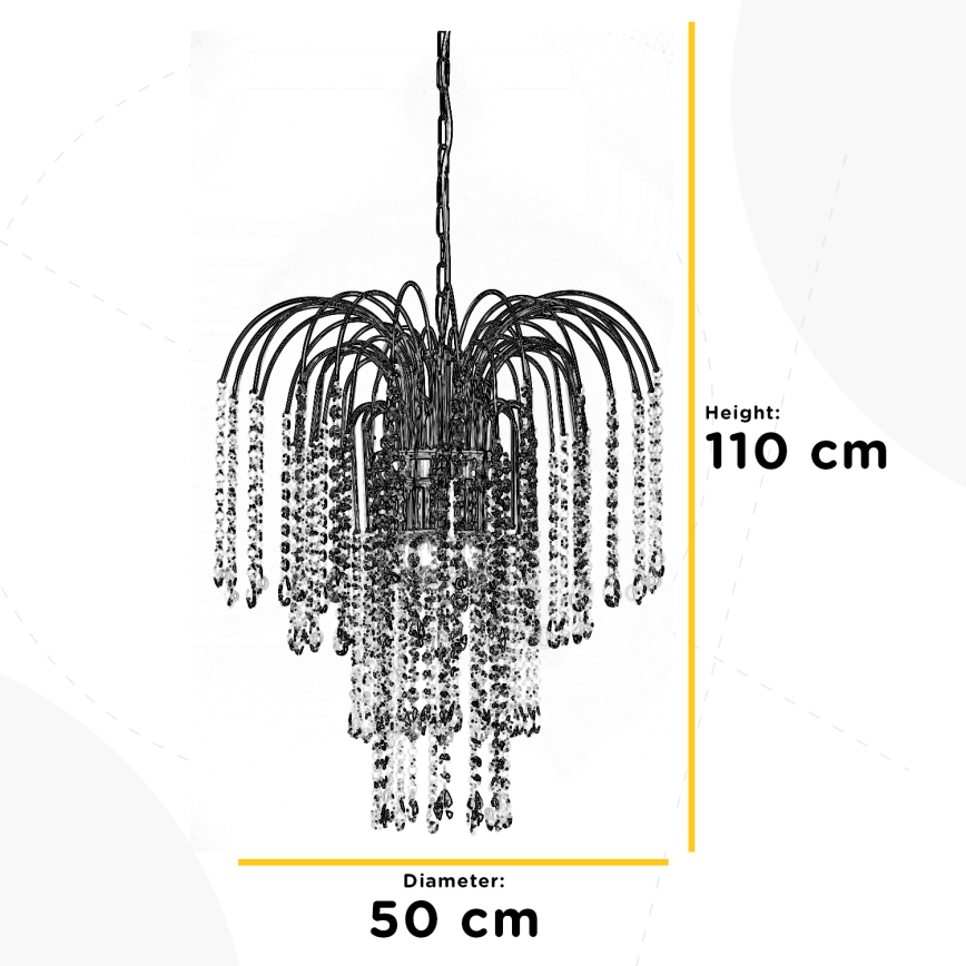 ONLI - Żyrandol na łańcuchu PIOGGIA 5xE14/6W/230V złoty