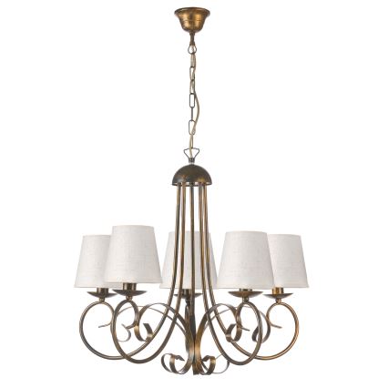 ONLI - Żyrandol na łańcuchu POMPEI 5xE14/6W/230V brąz