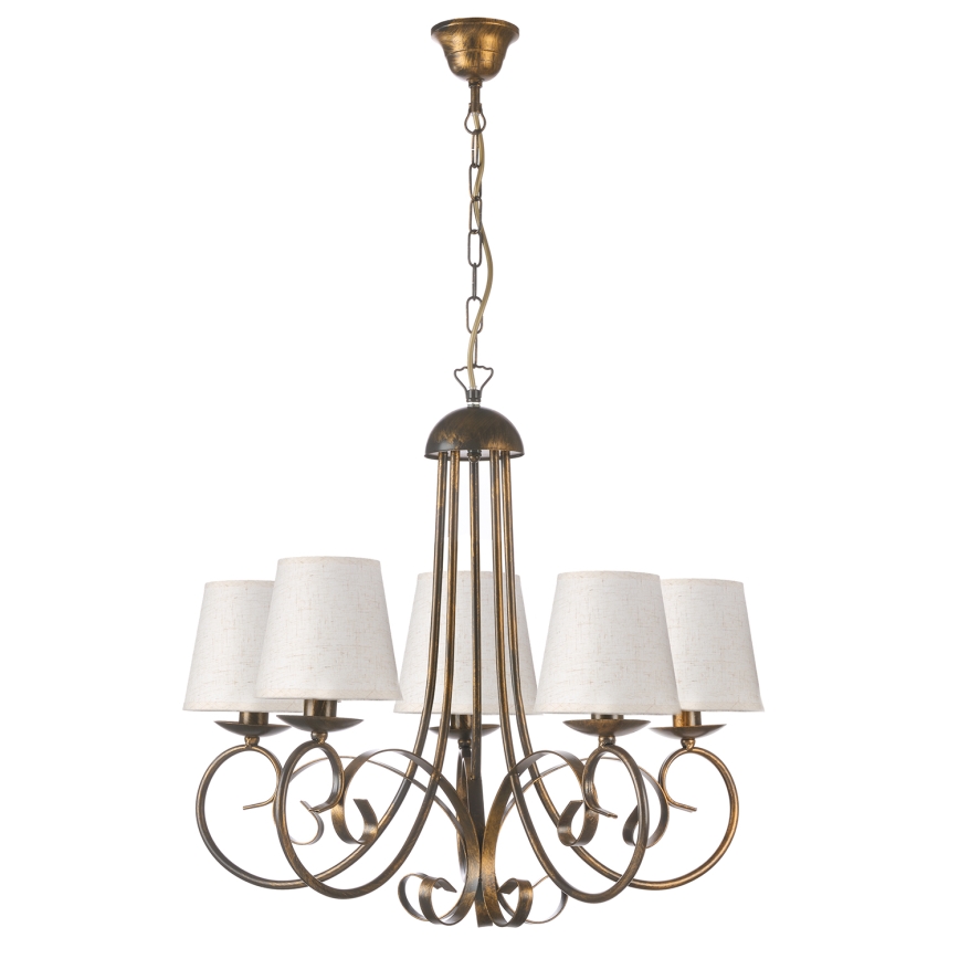 ONLI - Żyrandol na łańcuchu POMPEI 5xE14/6W/230V brąz