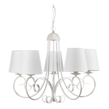 ONLI - Żyrandol na łańcuchu POMPEI 5xE14/6W/320V białe