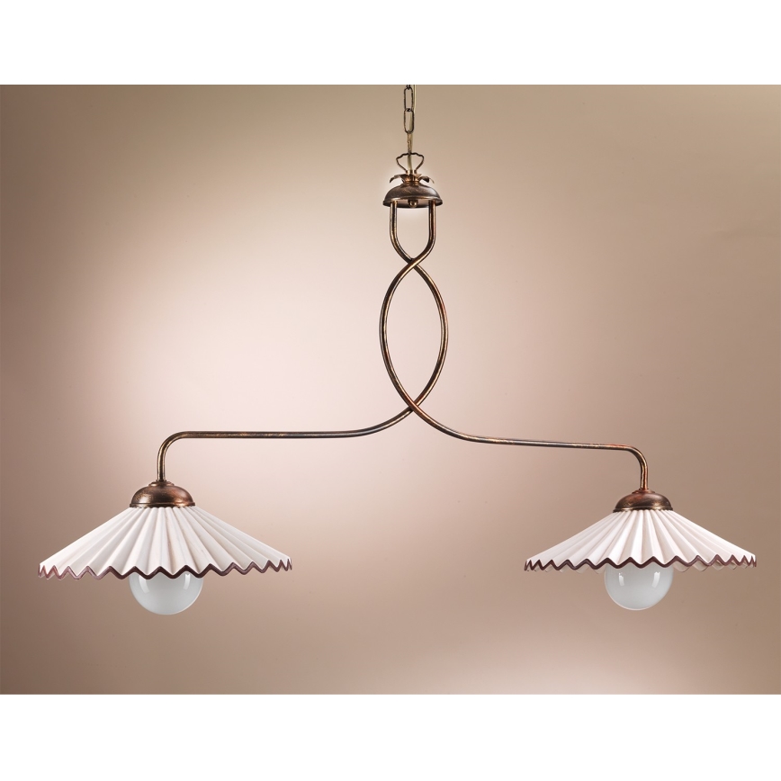 ONLI - Żyrandol na łańcuchu ROSINA 2xE27/22W/230V brąz