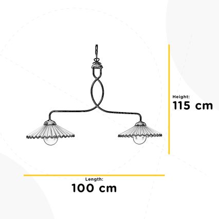 ONLI - Żyrandol na łańcuchu ROSINA 2xE27/22W/230V brąz