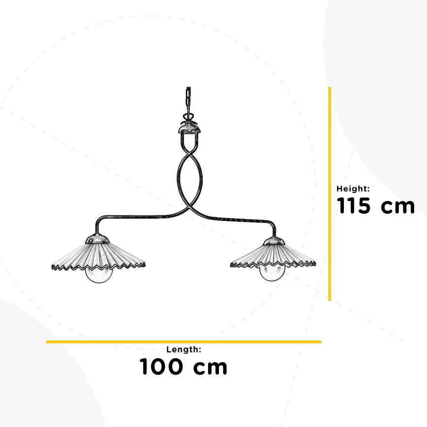 ONLI - Żyrandol na łańcuchu ROSINA 2xE27/22W/230V brąz