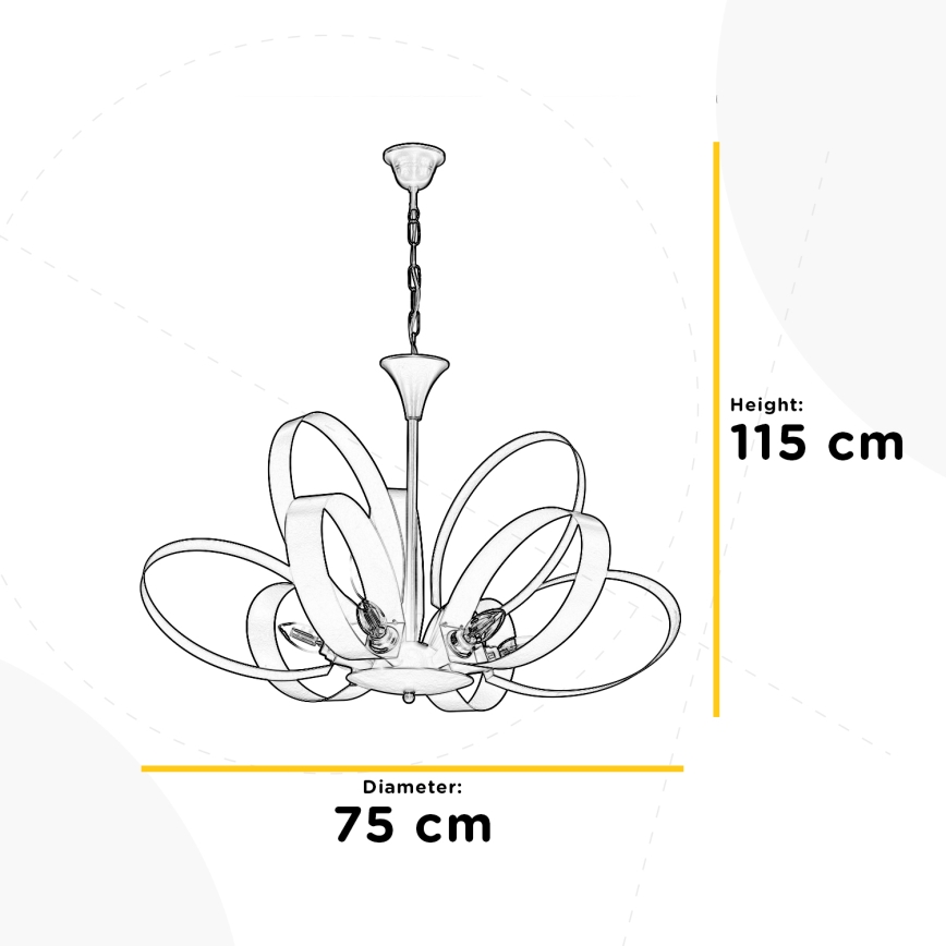 ONLI - Żyrandol na łańcuchu SERENA 9xE14/6W/230V białe