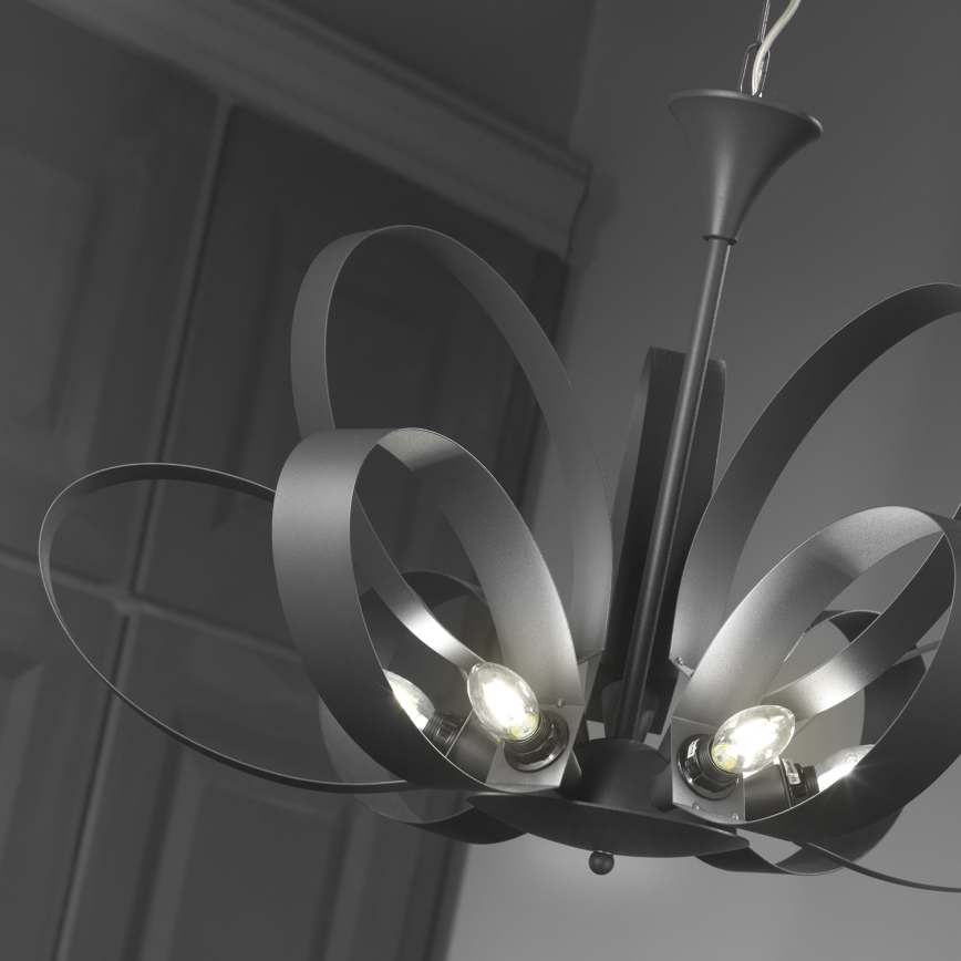ONLI - Żyrandol na łańcuchu SERENA 9xE14/6W/230V czarny