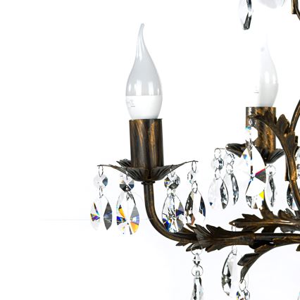 ONLI - Żyrandol na łańcuchu TERESA 5xE14/6W/230V brąz