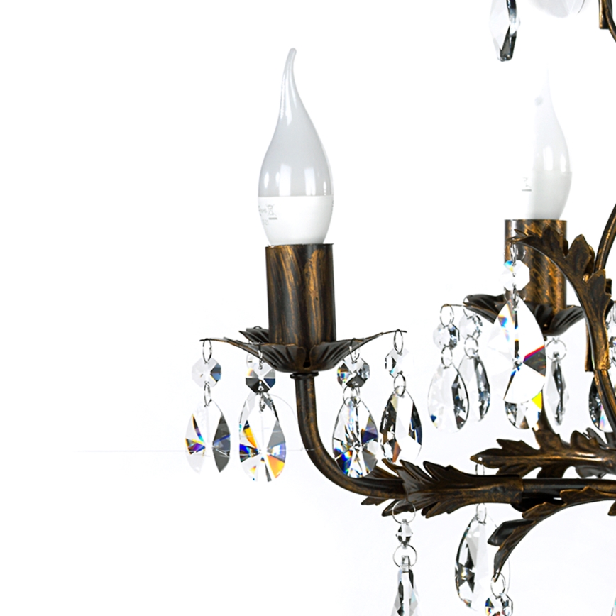 ONLI - Żyrandol na łańcuchu TERESA 5xE14/6W/230V brąz