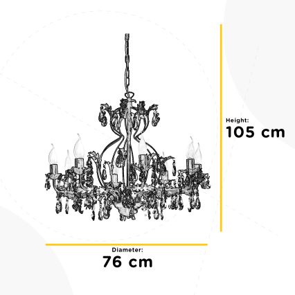 ONLI - Żyrandol na łańcuchu TERESA 8xE14/6W/230V brąz