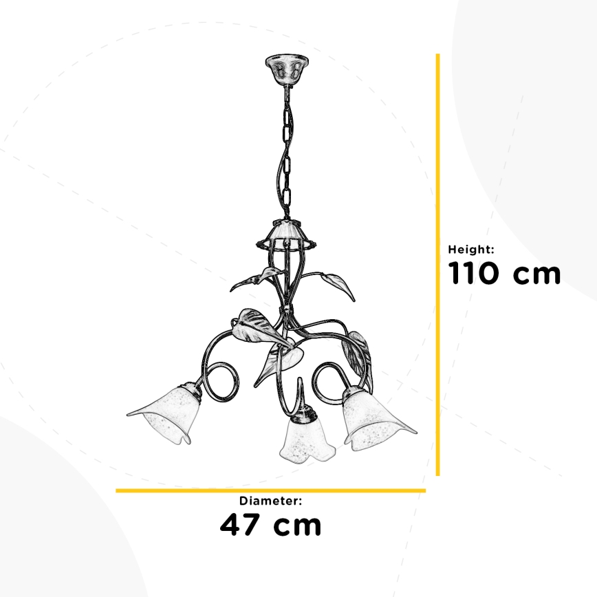 ONLI - Żyrandol na łańcuchu VANDA 3xE14/6W/230V