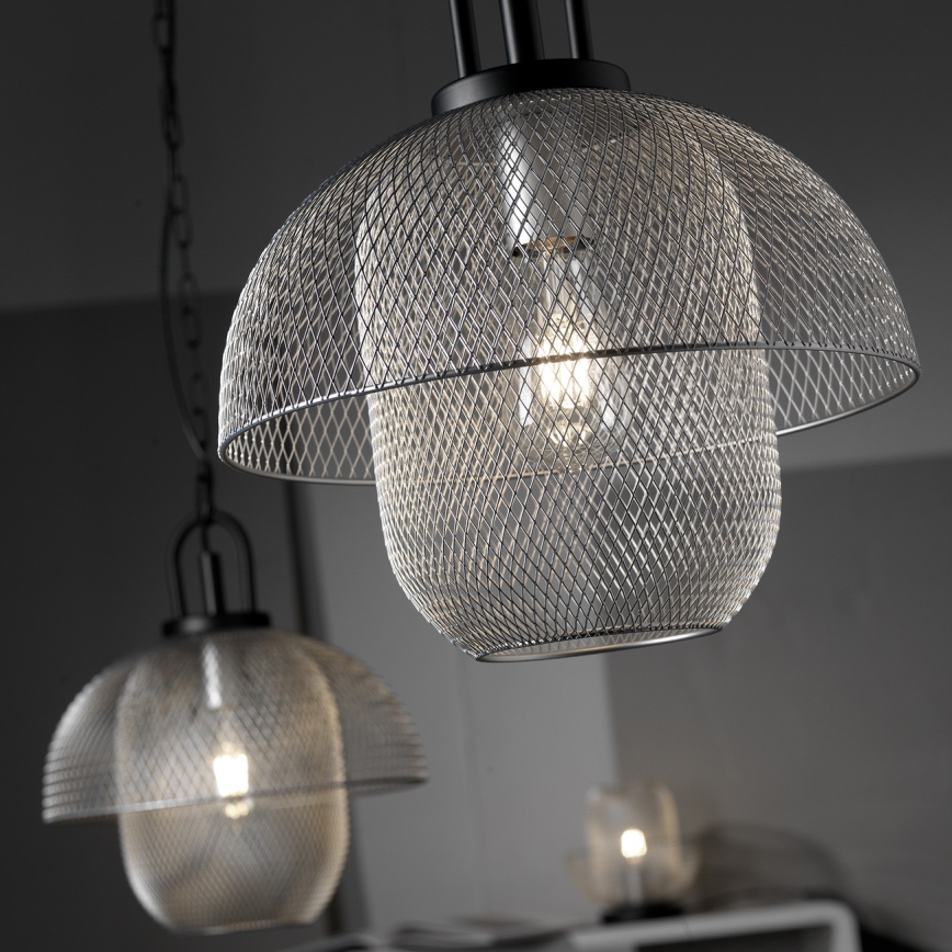 ONLI - Żyrandol na łańcuchu ZAIR 1xE27/22W/230V czarny/srebrny
