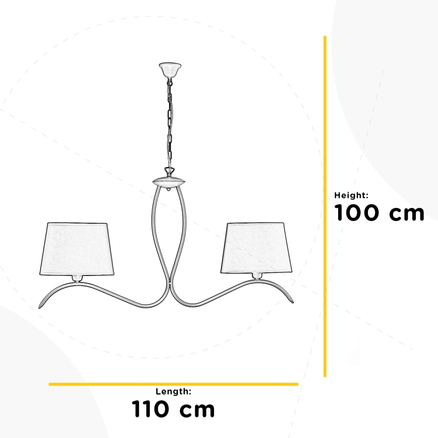 ONLI - Żyrandol na łańcuchu ZEN 2xE27/22W/230V