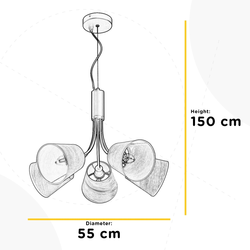 ONLI - Żyrandol na lince ASIA 5xE14/6W/230V