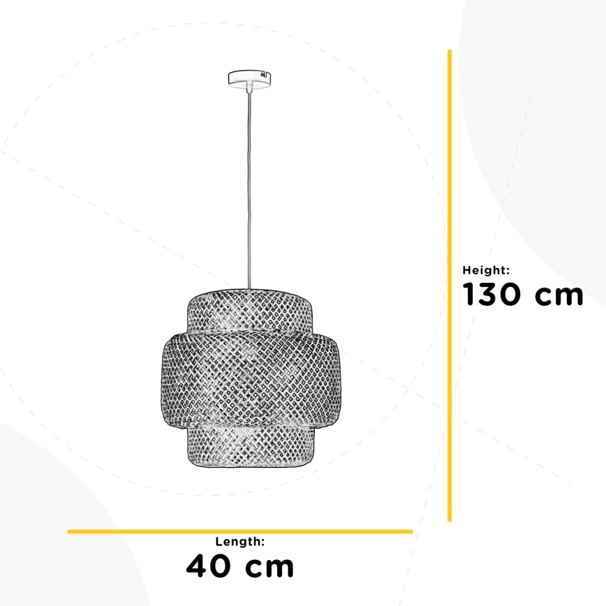 ONLI - Żyrandol na lince BAMBOO 1xE27/22W/230V bambus