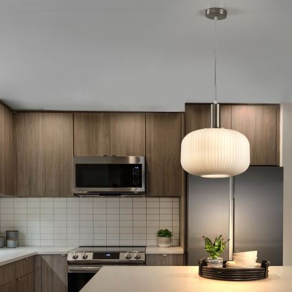 ONLI - Żyrandol na lince DOROTY 1xE27/15W/230V biały/chrom błyszczący