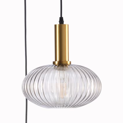ONLI - Żyrandol na lince DOROTY 1xE27/22W/230V niebieski/złoty