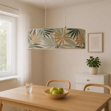 ONLI - Żyrandol na lince FLORA 2xE27/22W/230V zielony/złoty