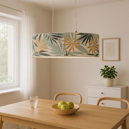 ONLI - Żyrandol na lince FLORA 2xE27/22W/230V zielony/złoty