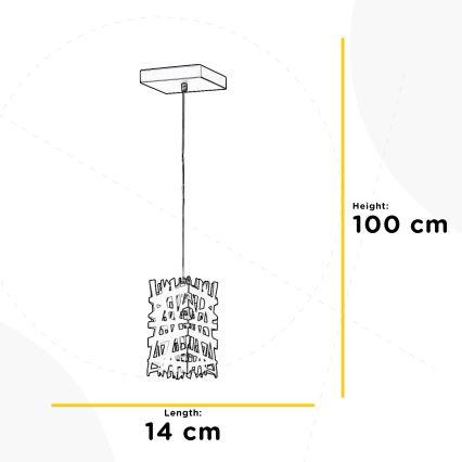 ONLI - Żyrandol na lince FORESTA 1xE27/15W/230V czarny