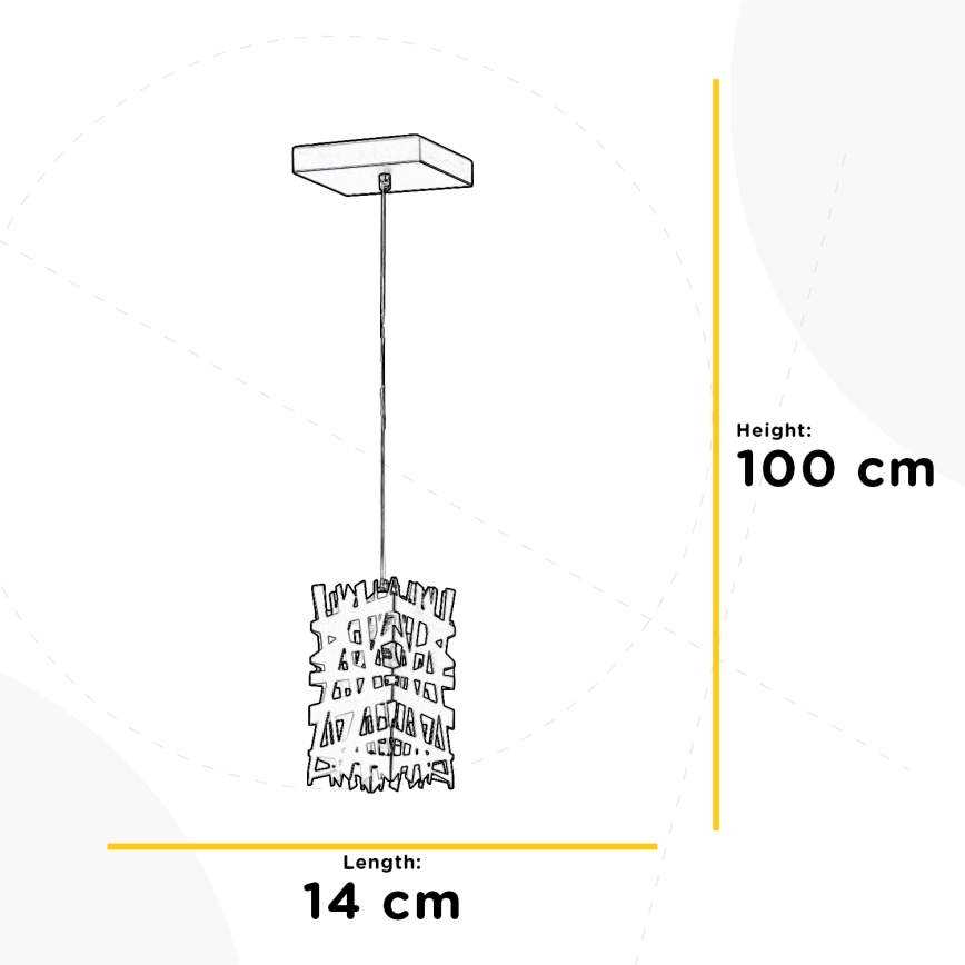 ONLI - Żyrandol na lince FORESTA 1xE27/15W/230V czarny