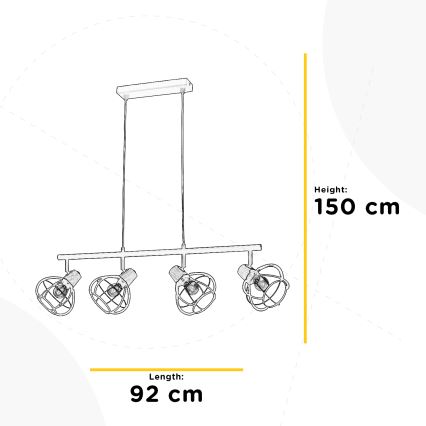 ONLI - Żyrandol na lince GINGER 4xE14/6W/230V