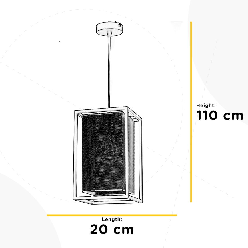ONLI - Żyrandol na lince MALIK 1xE27/22W/230V złoty/czarny