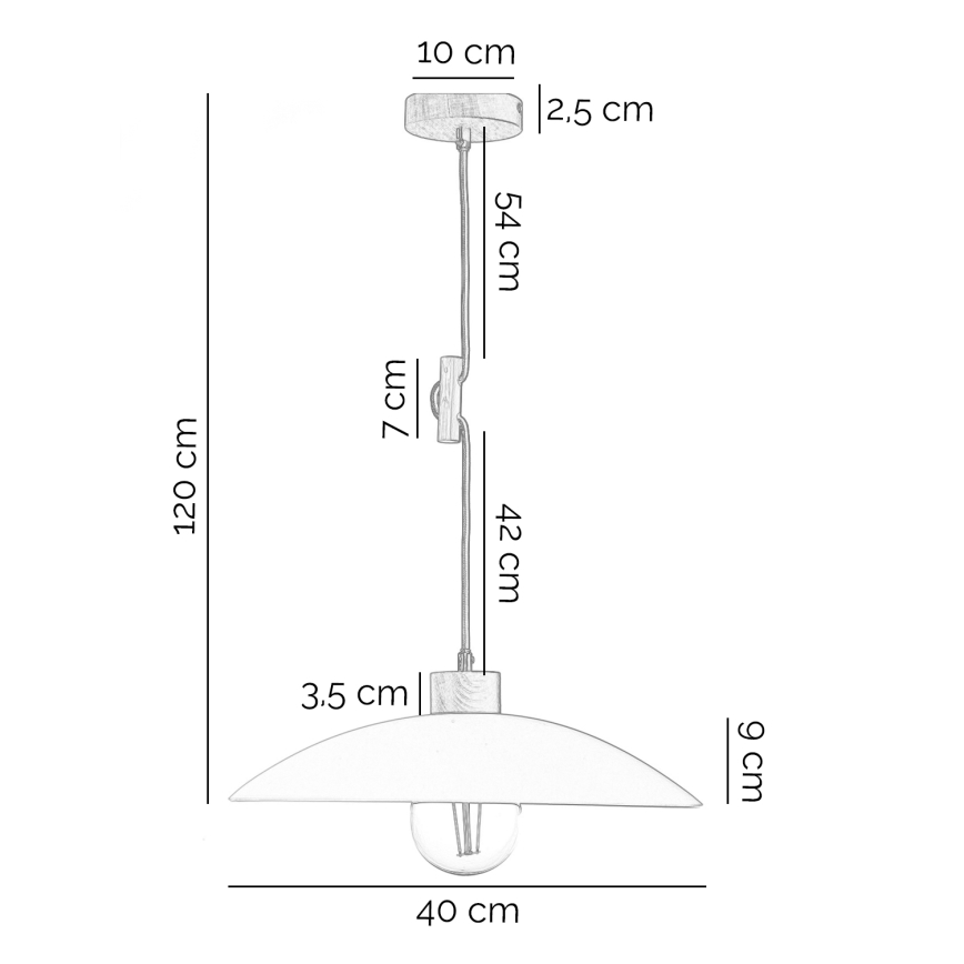 ONLI - Żyrandol na lince OHANA 1xE27/22W/230V dąb