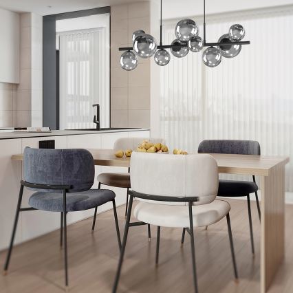 ONLI - Żyrandol na lince PALOMA 10xG9/3W/230V czarny/dymowy