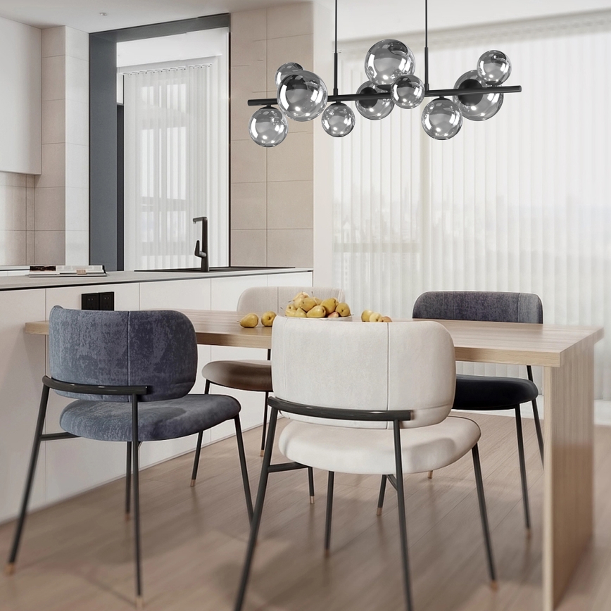 ONLI - Żyrandol na lince PALOMA 10xG9/3W/230V czarny/dymowy