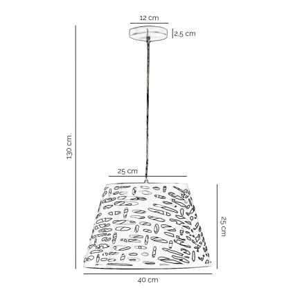 ONLI - Żyrandol na lince RICKY 1xE27/15W/230V śr. 40 cm biały