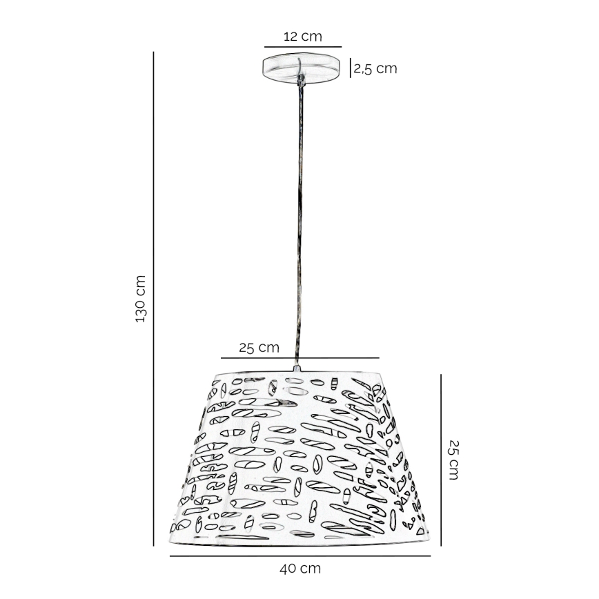 ONLI - Żyrandol na lince RICKY 1xE27/15W/230V śr. 40 cm biały