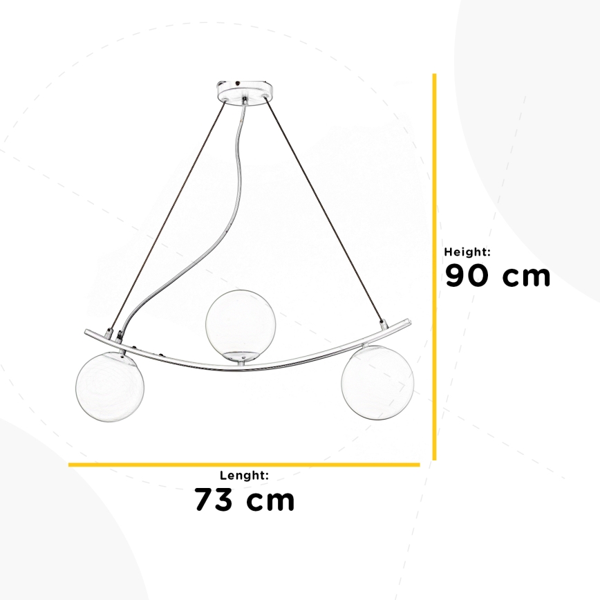 ONLI - Żyrandol na lince TRIO 3xE14/6W/230V czarny