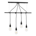 ONLI - Żyrandol na lince WIRE 4xE27/15W/230V czarny