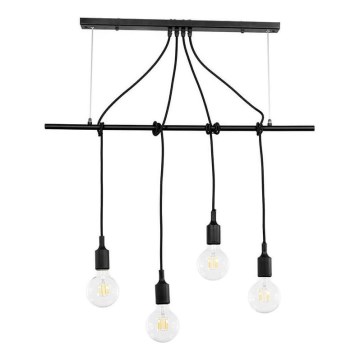 ONLI - Żyrandol na lince WIRE 4xE27/15W/230V czarny