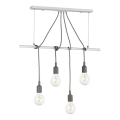 ONLI - Żyrandol na lince WIRE 4xE27/15W/230V szary/biały