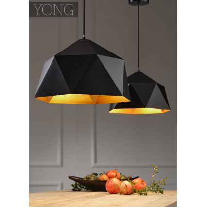 ONLI - Żyrandol na lince YONG 1xE27/22W/230V czarny śr. 46 cm