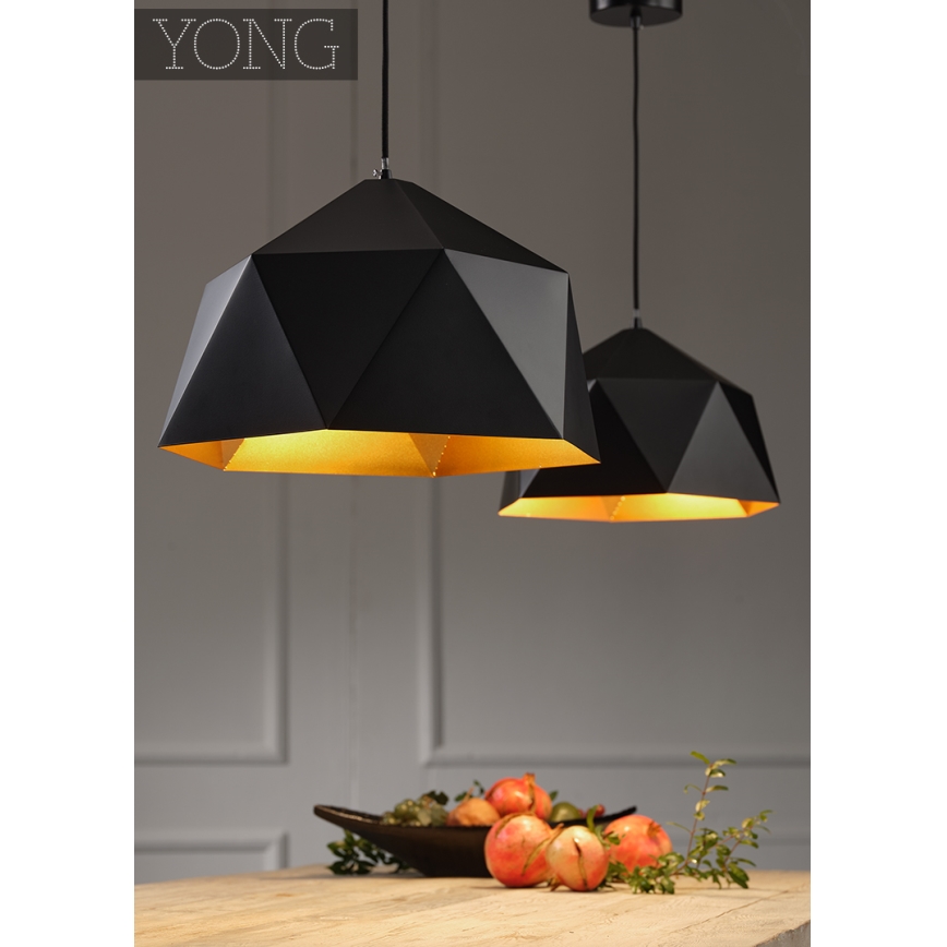 ONLI - Żyrandol na lince YONG 1xE27/22W/230V czarny śr. 46 cm