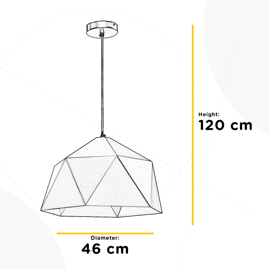 ONLI - Żyrandol na lince YONG 1xE27/22W/230V czarny śr. 46 cm