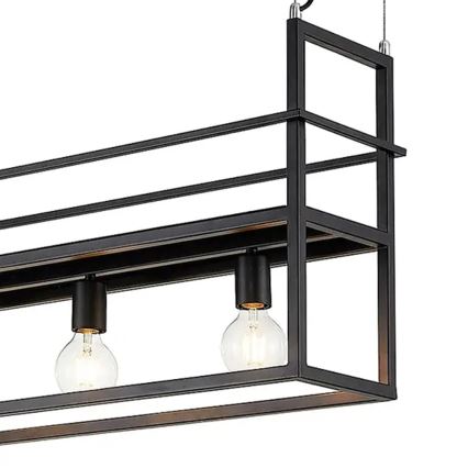 ONLI - Żyrandol na lince z półką JEFFER 4xE27/22W/230V czarny