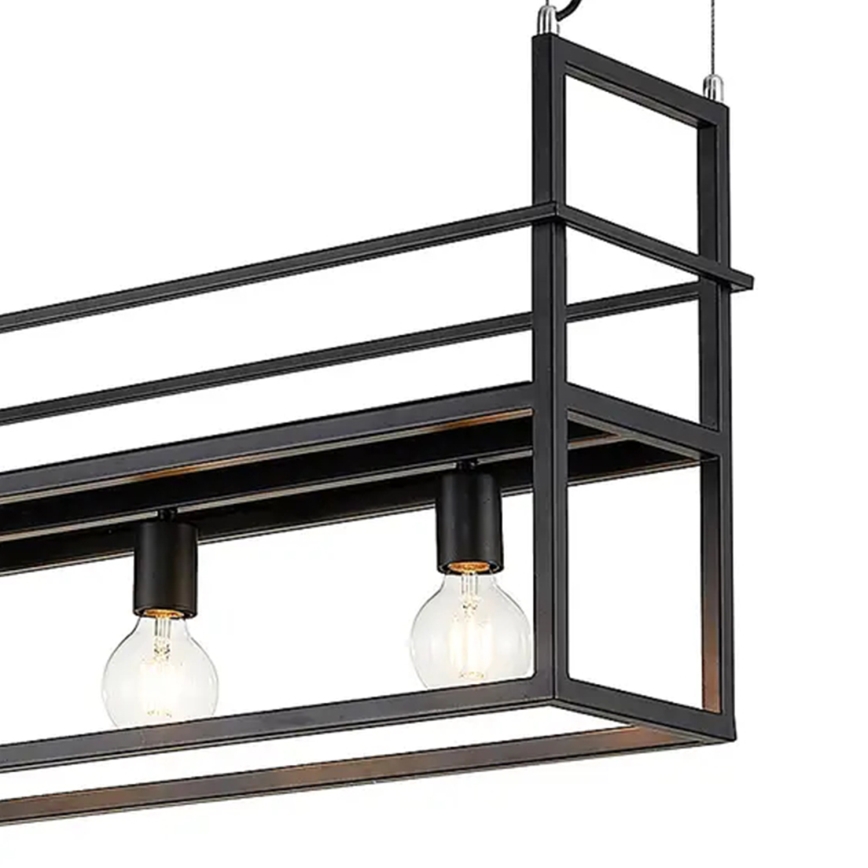 ONLI - Żyrandol na lince z półką JEFFER 4xE27/22W/230V czarny