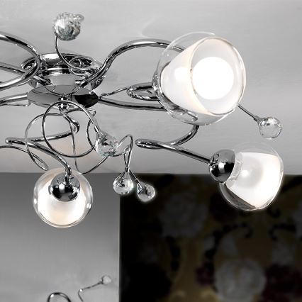 ONLI - Żyrandol natynkowy WENDY 5xE14/6W/230V chrom błyszczący