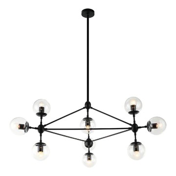 Open Design OR80094 - Żyrandol na pręcie BAO 10xE27/8W/230V śr. 90 cm czarny