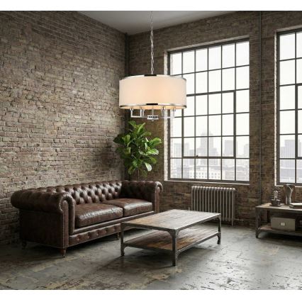 Open Design OR80209 - Żyrandol na łańcuchu CASA 3xE14/12W/230V kremowy/błyszczący chrom