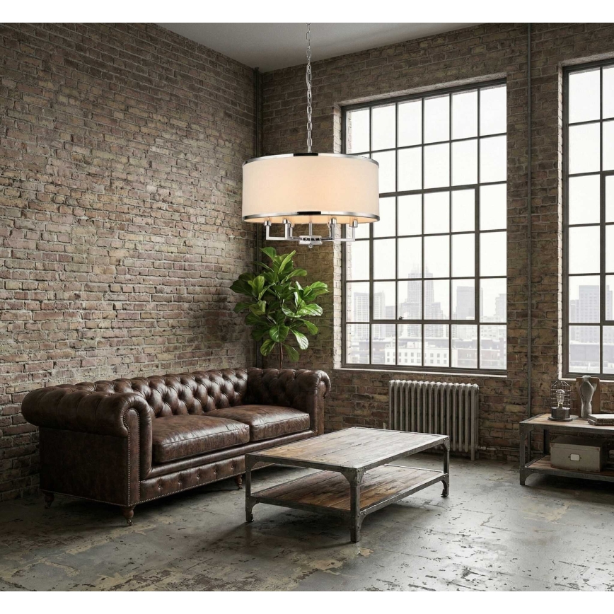 Open Design OR80209 - Żyrandol na łańcuchu CASA 3xE14/12W/230V kremowy/błyszczący chrom