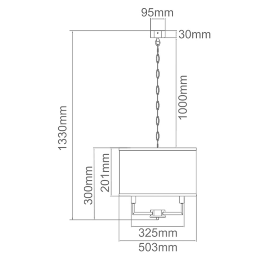 Open Design OR80230 - Żyrandol na łańcuchu CASA 6xE14/15W/230V kremowy/mosiądz
