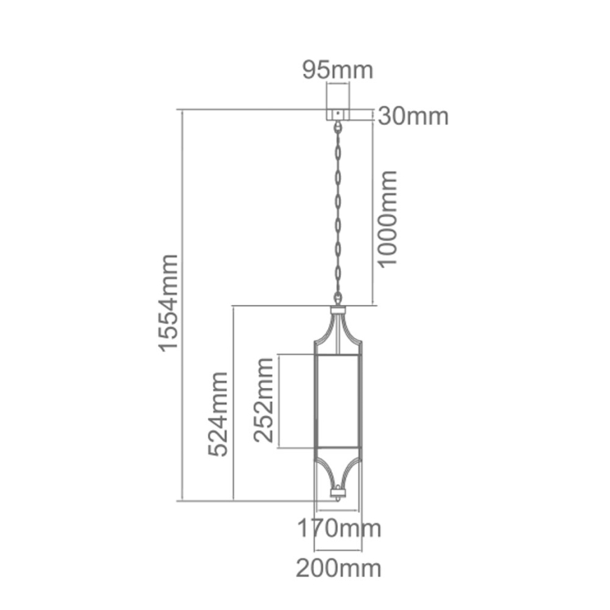 Open Design OR80551 - Żyrandol na łańcuchu LUNGA 1xE27/15W/230V błyszczący chrom/biały